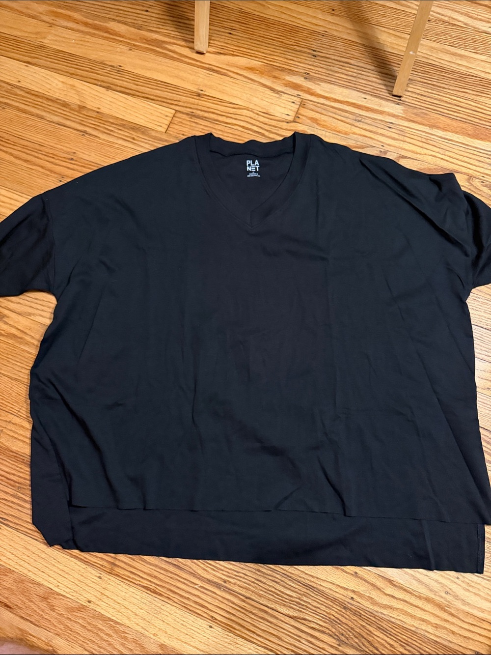PLANET Black V-Neck Short Sleeve Tee - Easy Relaxed Fit